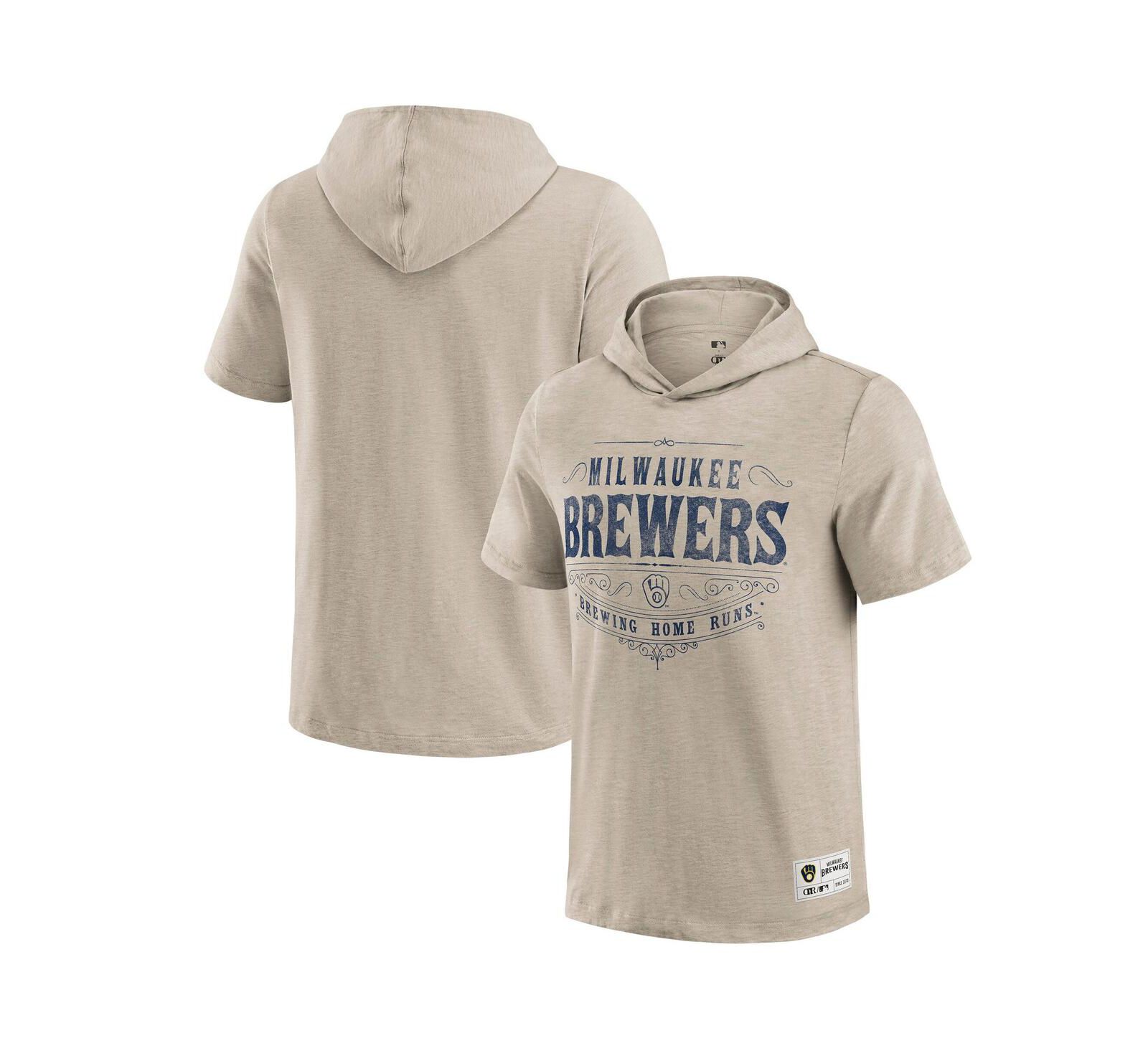 Мужская футболка-худи Fanatics Darius Rucker Collection Tan Milwaukee Brewers