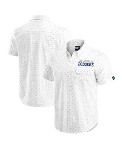 Darius Rucker Collection by Fanatics Men's Cream Los Angeles Dodgers Printed Button-Down Shirt