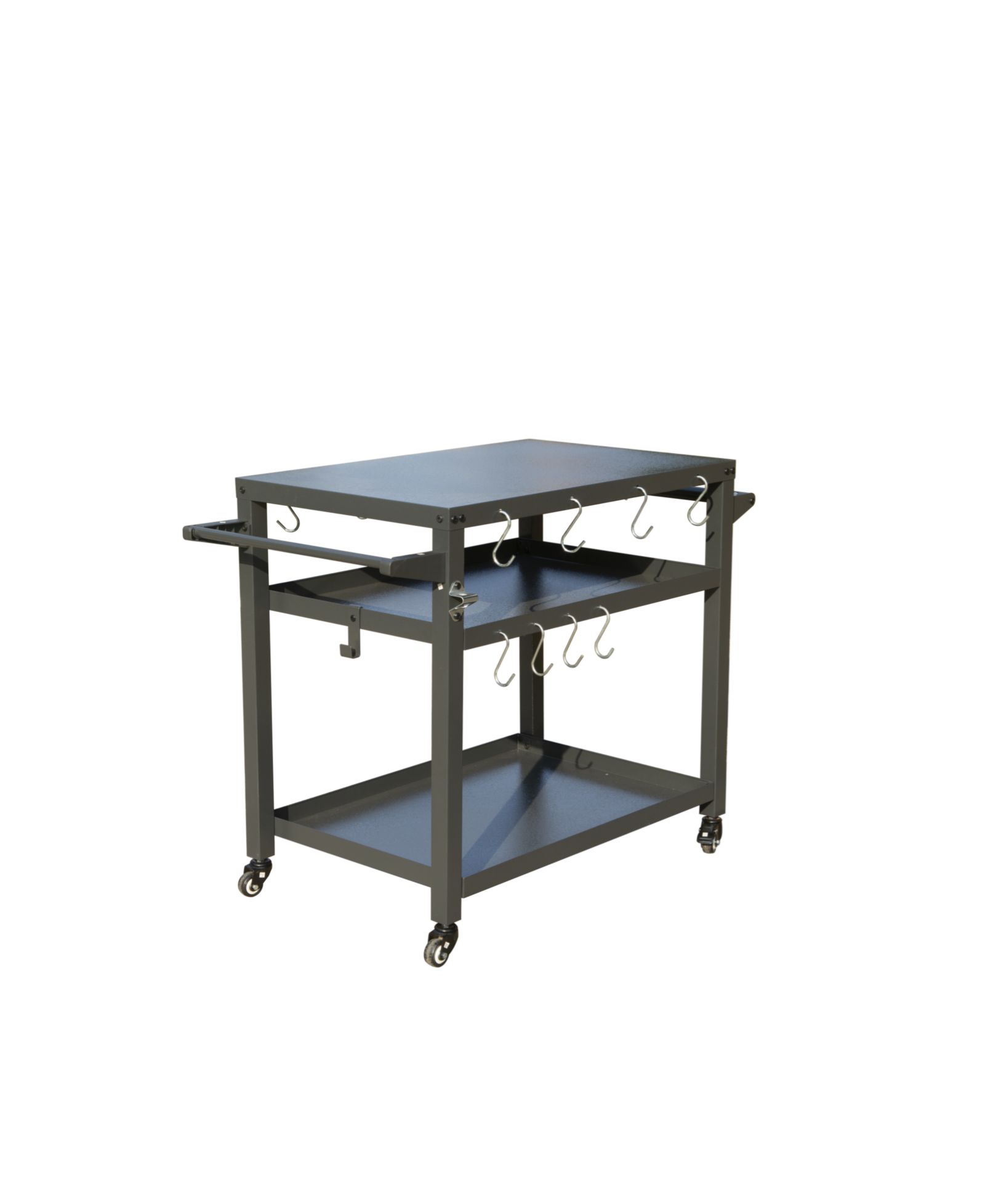 3-Shelf Outdoor Grill Table, Grill Cart with Wheels, Outdoor Food Prep Table, Blackstone Table with Hook, Grill Stand for Blackstone Griddle