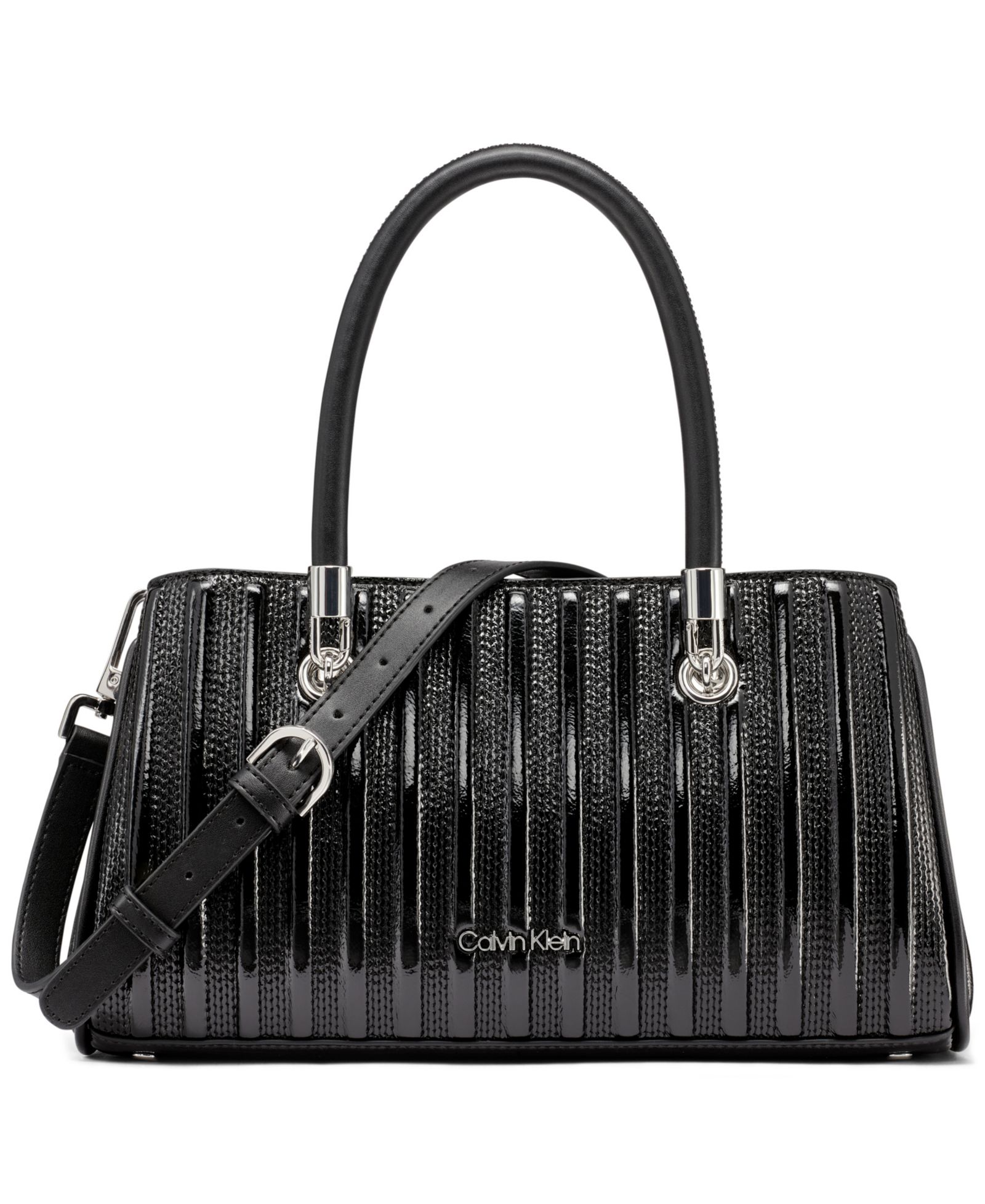 Сумка Calvin Klein Brigette Patent Piping East West Convertible Satchel