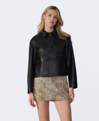Женская укороченная кожаная куртка Furniq UK модели Ella