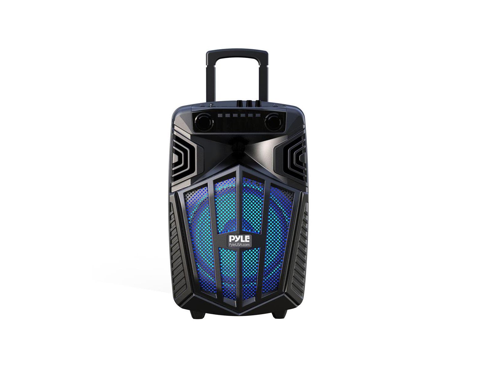 Pyle 10" Bluetooth Portable PA Speaker – Karaoke Party Speaker with Wireless Mics, Stand, Rechargeable Battery, Flashing Lights, MP3/USB/FM Radio