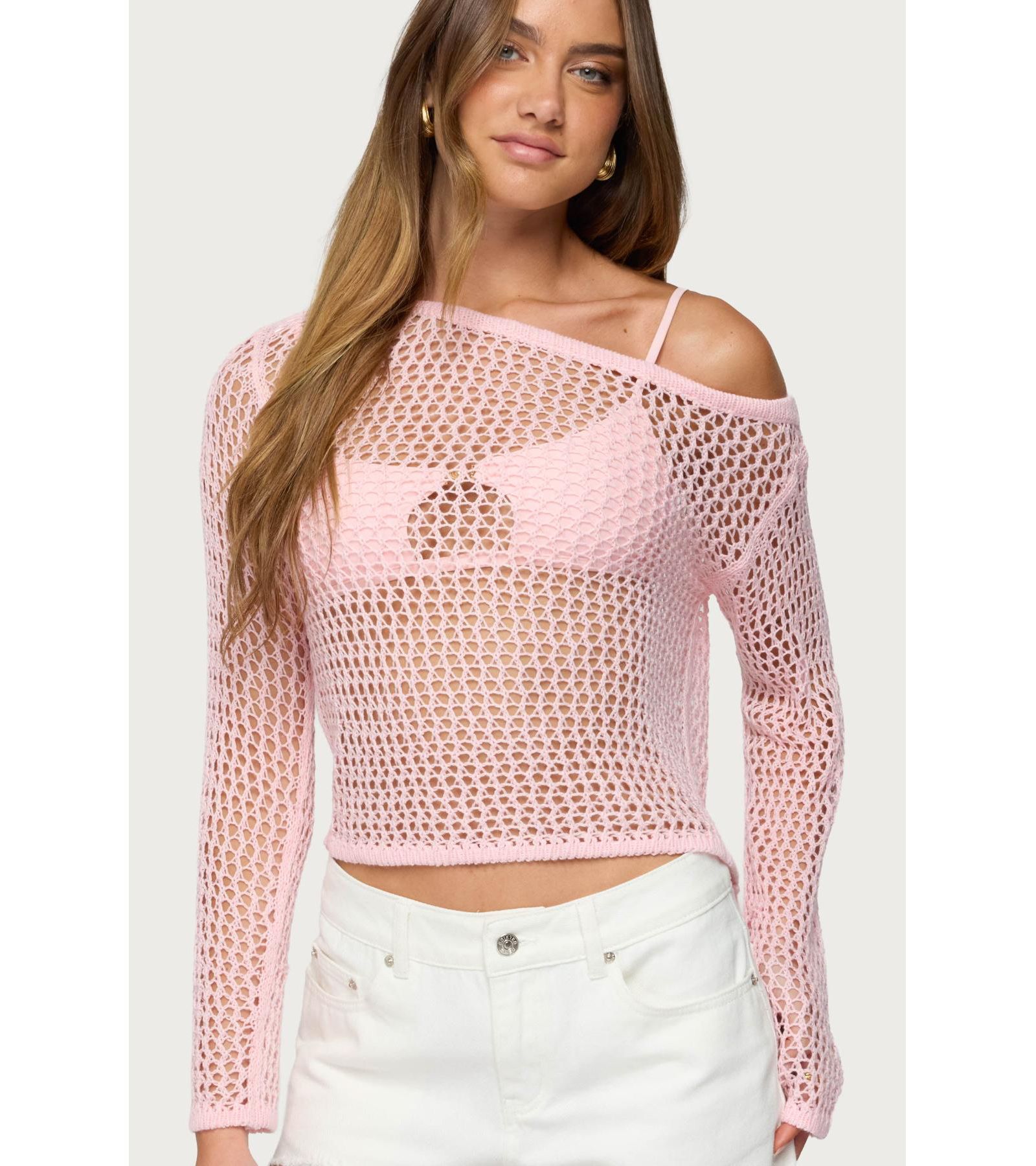 Edikted Women's Inara Off Shoulder Crochet Top