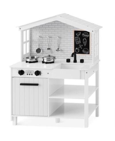 Best Choice Products Farmhouse Storage 5-Piece Play Kitchen, Ages 3+