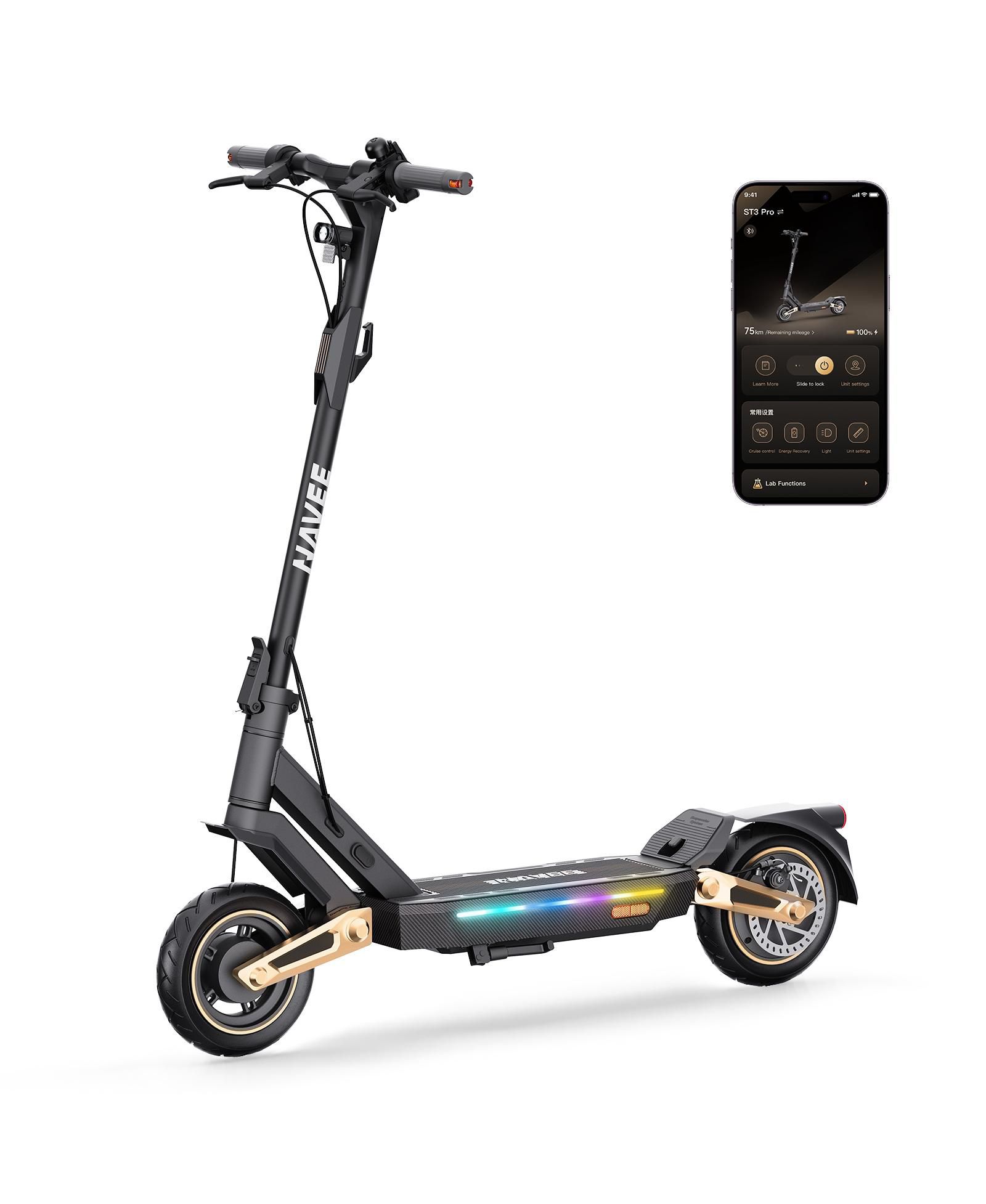 Электросамокат ST3 Pro, макс. запас хода 46.6 miles, макс. скорость 24.9 mph, черный