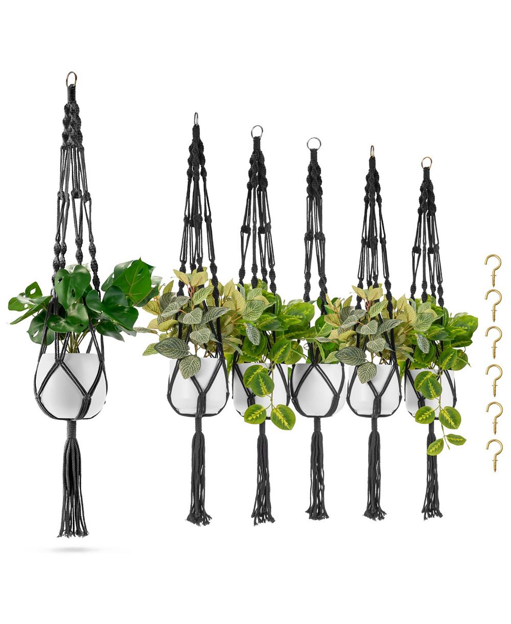 Sorbus Macrame Plant Hanger for Indoor and Outdoor Hanging, Cotton Rope