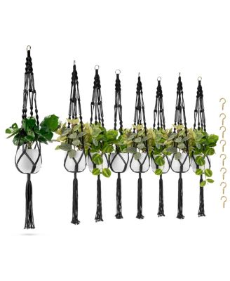 Sorbus Macrame Plant Hanger - for Indoor & Outdoor Hanging - Cotton Rope, for Home, Patio, Garden