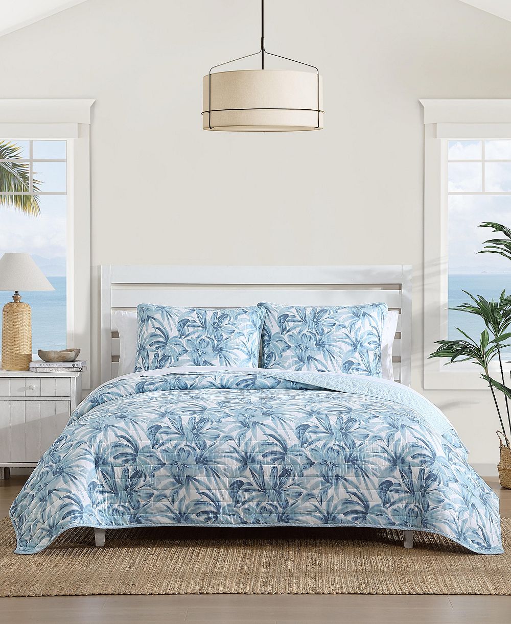 Tommy Bahama Aubrey Cotton Reversible 3-Pc. Quilt Set, King