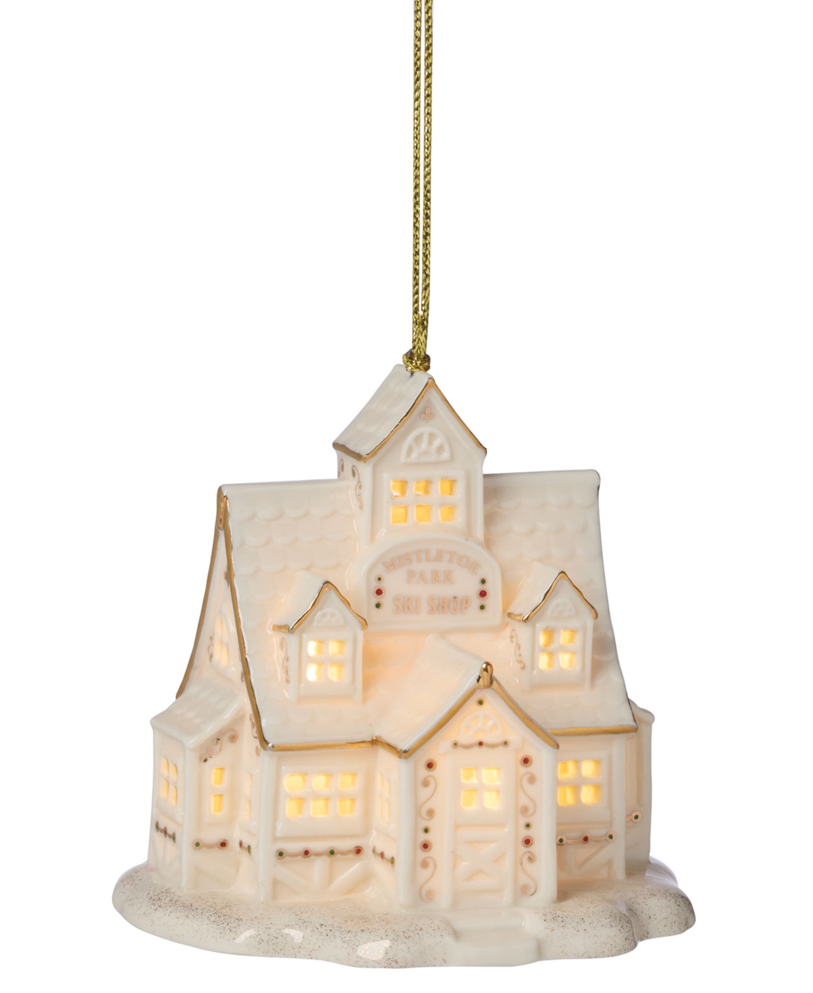 Lenox Праздничное украшение 2025 Mistletoe Park Ski Shop Lit Ornament