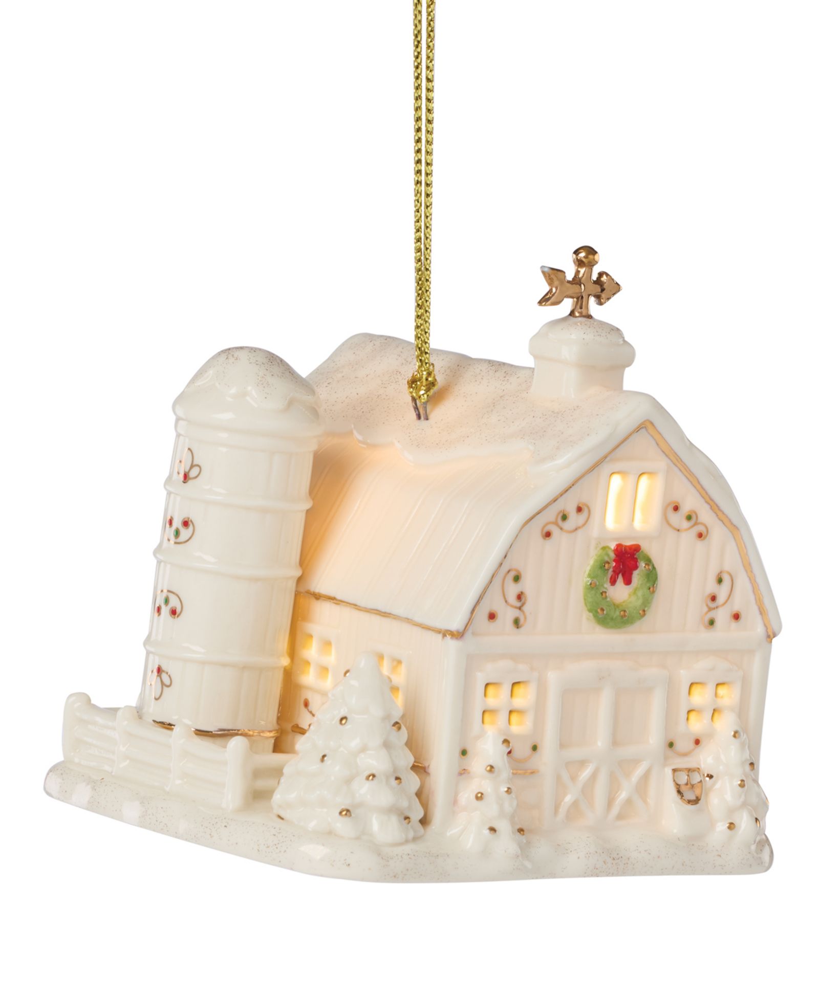 2025 Lenox Mistletoe Park Barn светящийся орнамент, эксклюзивно в Macy's