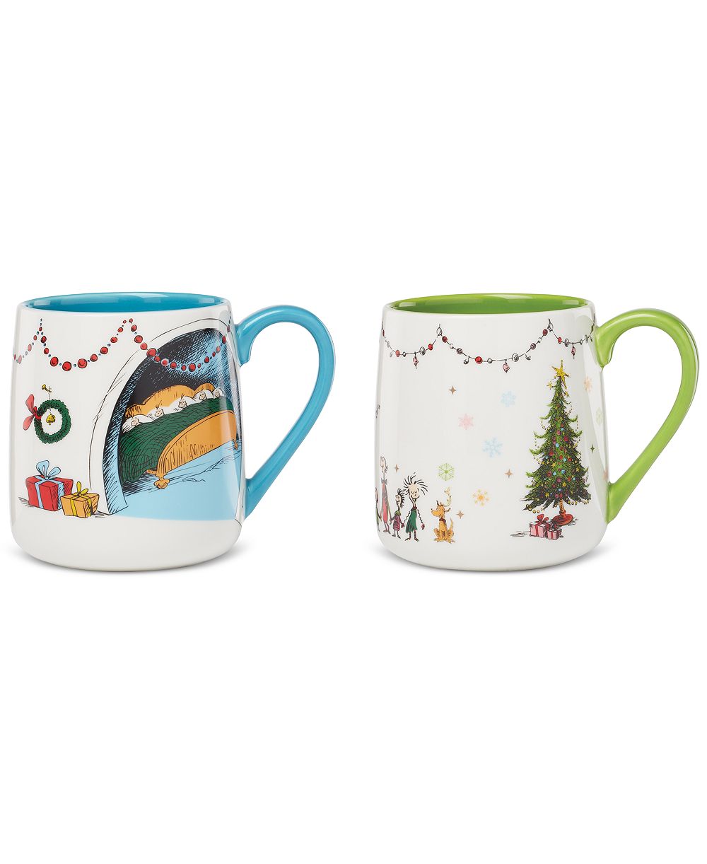 Lenox Кружки WhoVille Grinch Fireplace, набор из 2 шт.