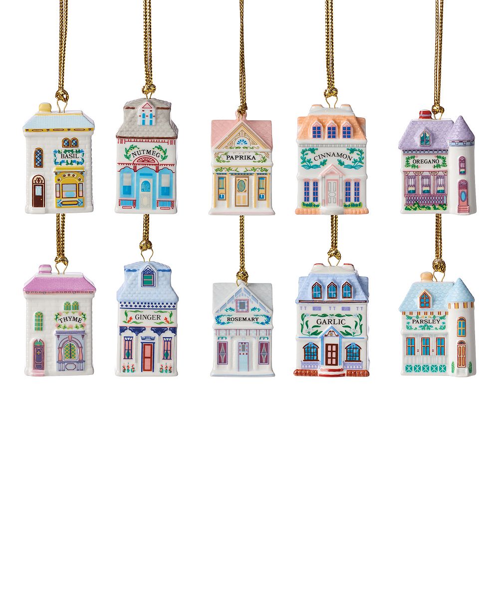 Lenox Spice Village Ornaments, Set of 10