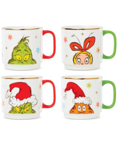 Lenox Merry Grinchmas стеганые кружки, набор из 4 шт.