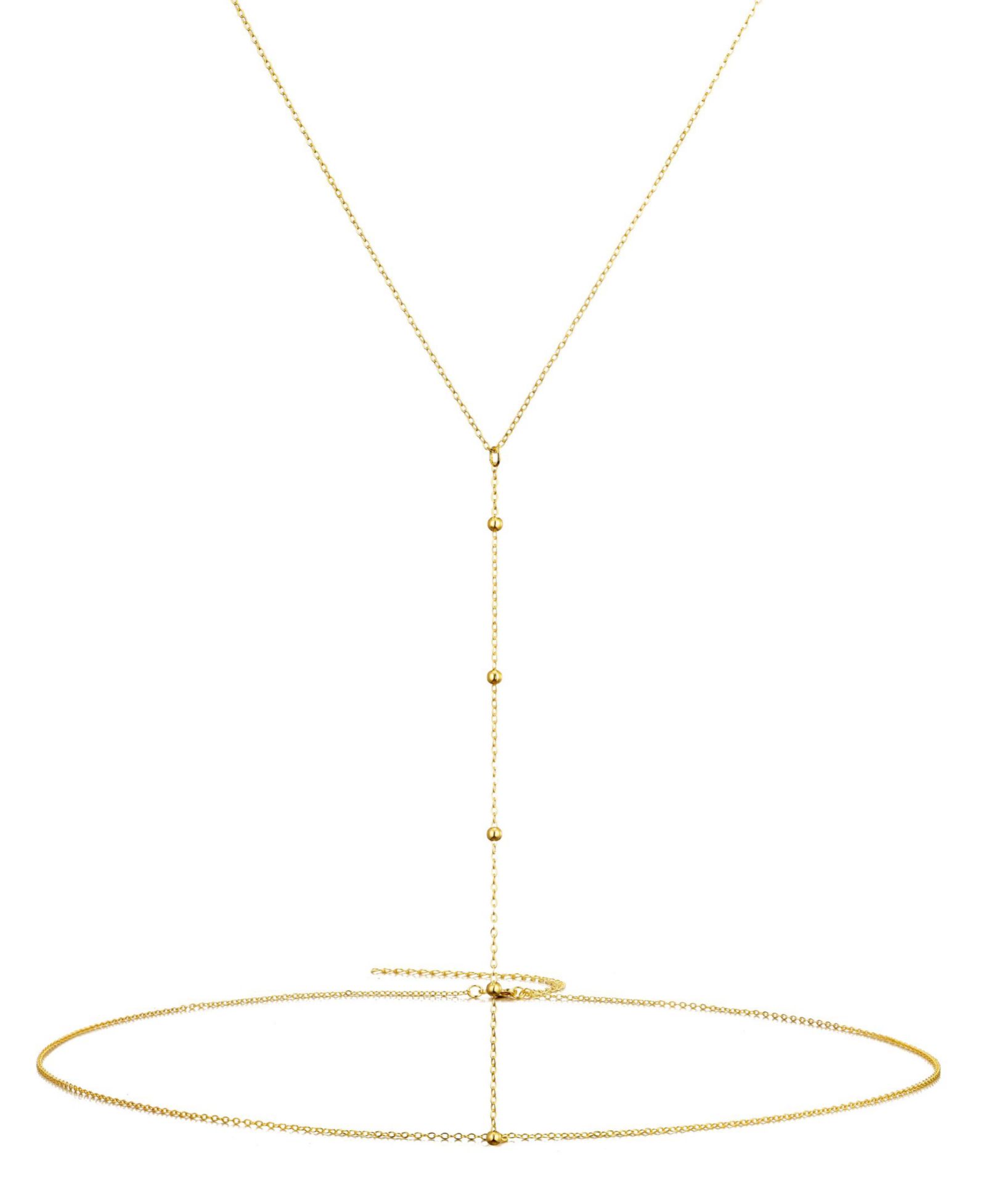 ADORNIA 14K Gold Plated Adjustable Body Chain