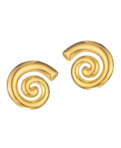 Серьги-гвоздики ADORNIA Gold Swirl Statement, устойчивы к поту