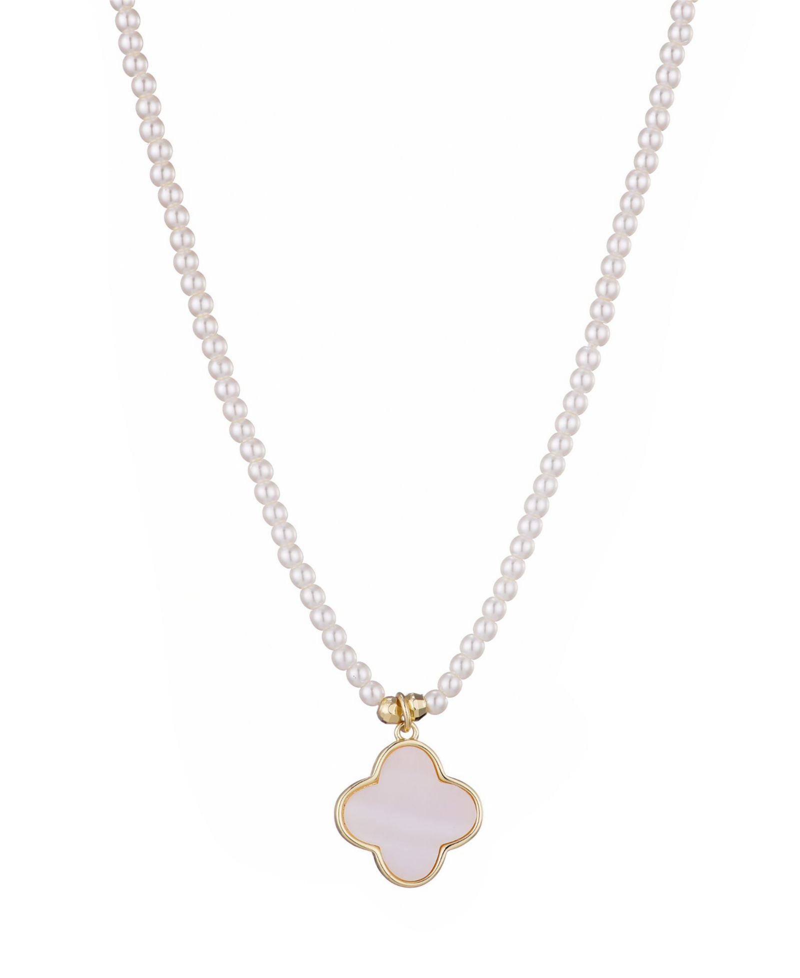 Подвеска ADORNIA Gold Mother of Pearl Strand Clover