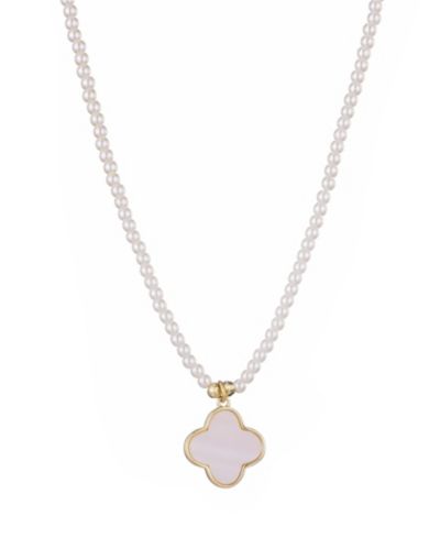 Подвеска ADORNIA Gold Mother of Pearl Strand Clover