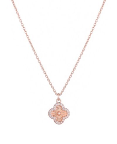 Подвеска ADORNIA Cubic Zirconia Button Clover Halo