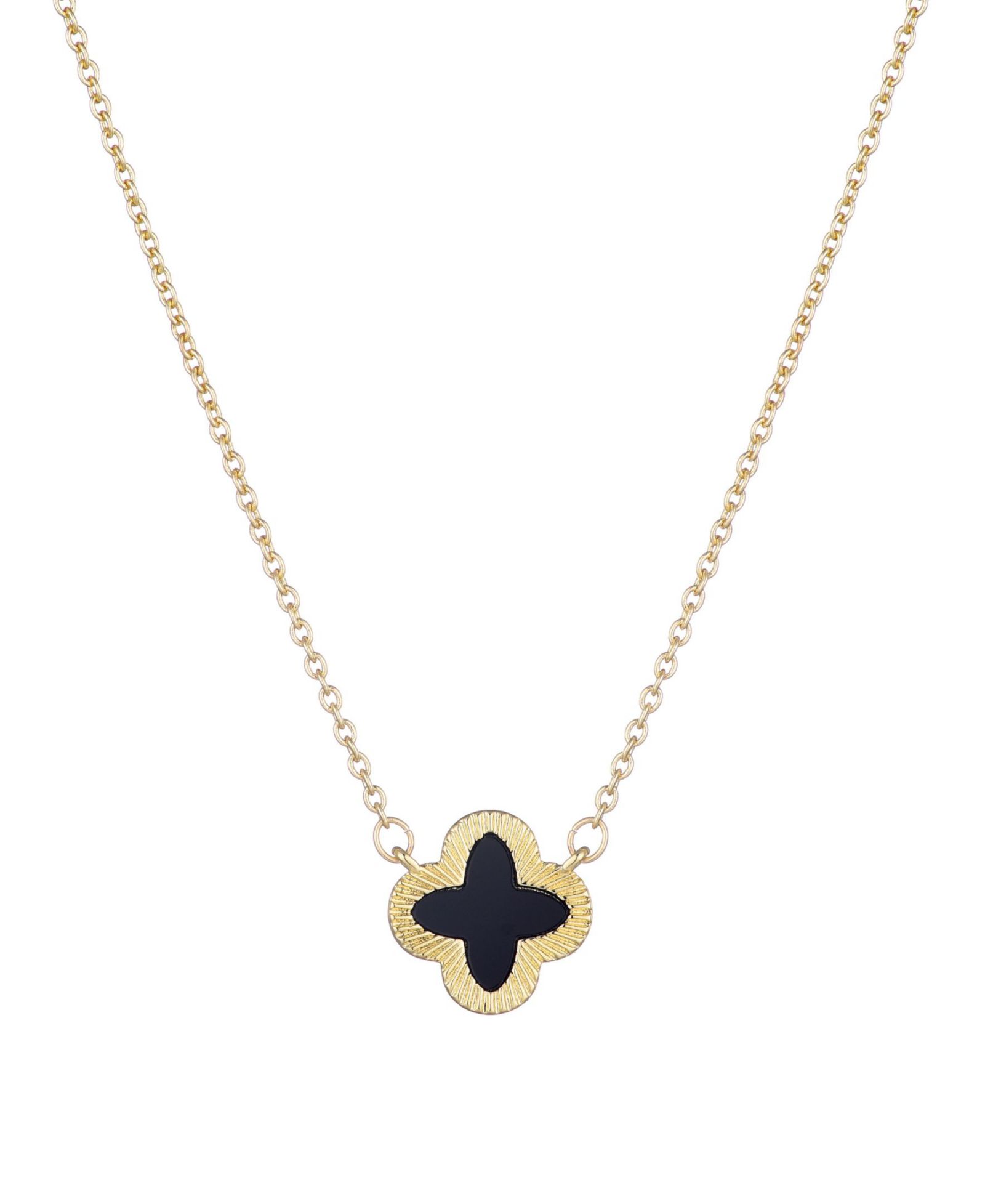Подвеска ADORNIA Gold Fluted Edge Black Clover