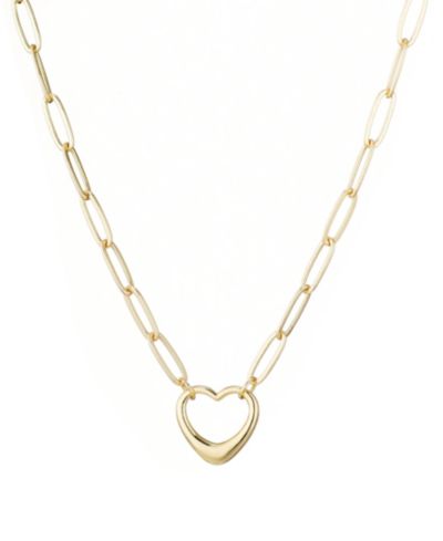 Подвеска ADORNIA Gold Paperclip Chain Outline Heart из золота