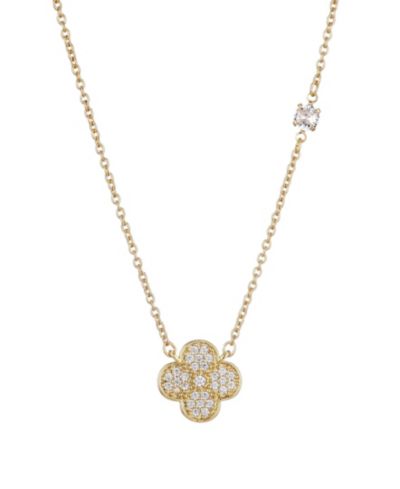 ADORNIA Cubic Zirconia Clover Pendant Necklace