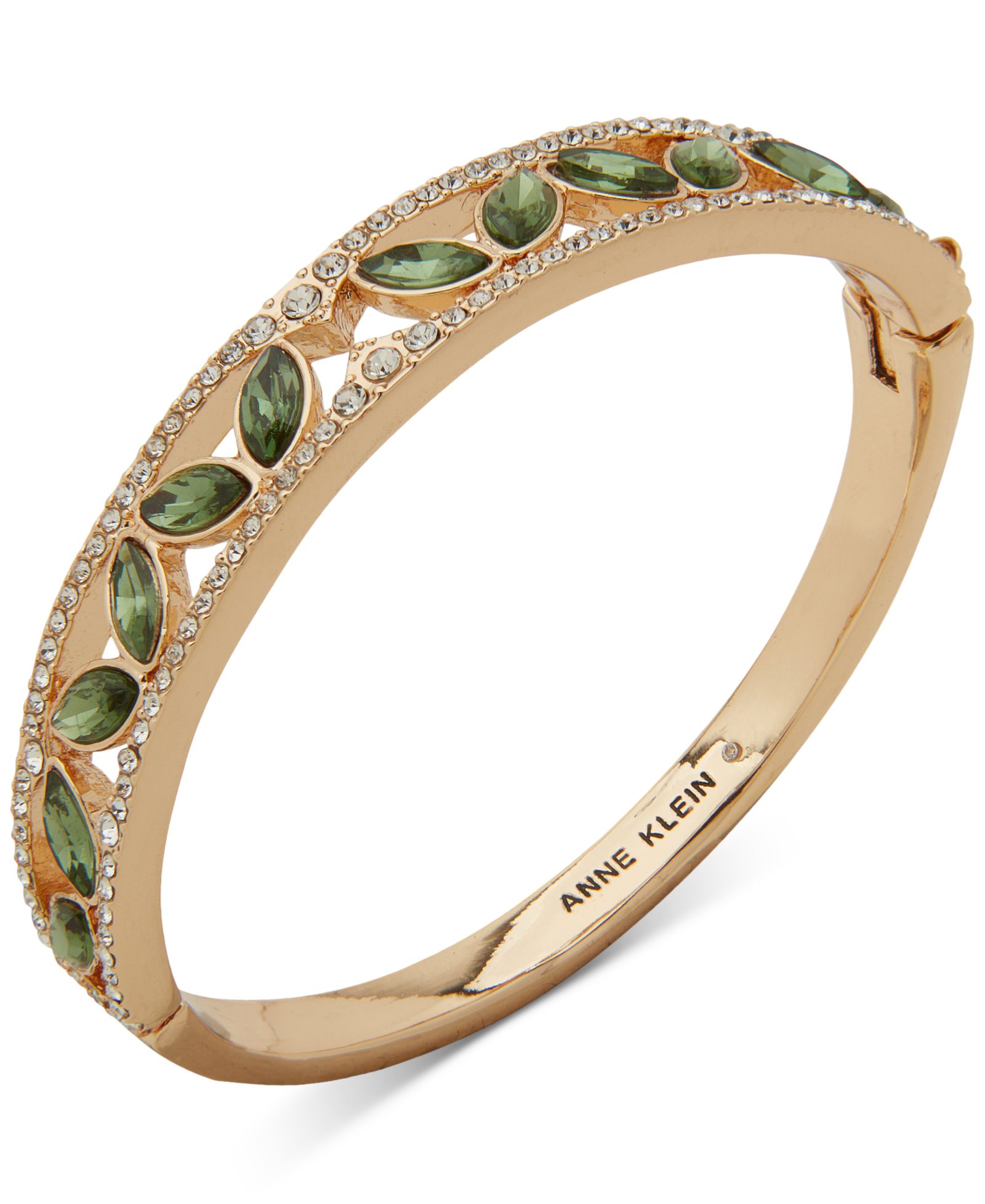 Anne Klein Multi-Stone metal-Tone Hinge Bracelet