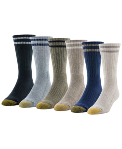 Gold Toe Men's 6-Pack Kensington Reinforced Toe Short Crew Socks