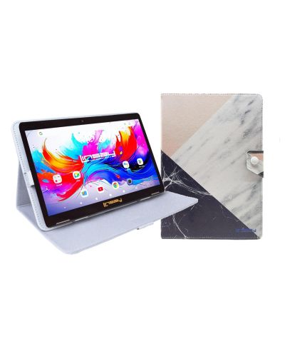 Планшет LINSAY 10.1" Octa Core 256GB Android 15 с чехлом Black Pink White Marble