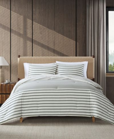Eddie Bauer Cooper Stripe Хлопковый двусторонний комплект покрывал 2-Pc. Comforter Set, Twin