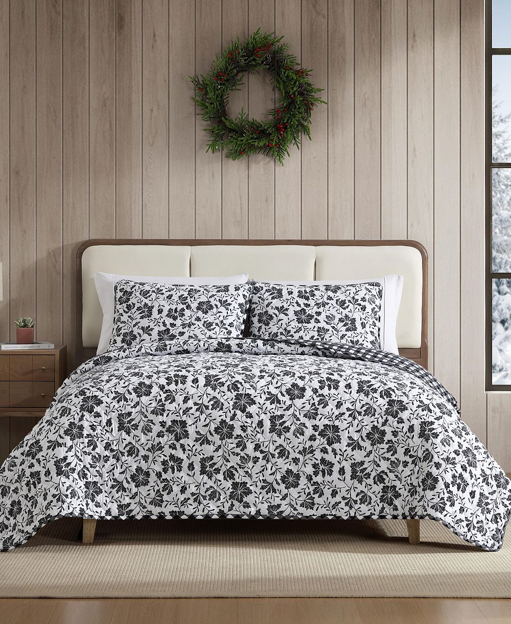 Комплект из 3 стеганых покрывал Eddie Bauer Woodblock Floral Flannel Cotton, King