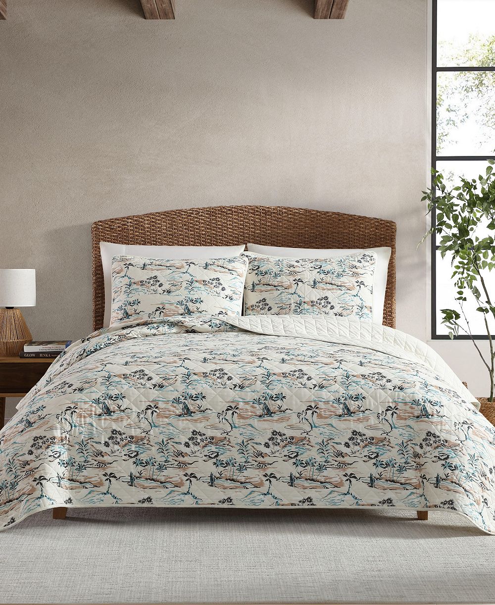 Eddie Bauer Alani Island Conversation Cotton Reversible 2-Pc. Quilt Set, Twin