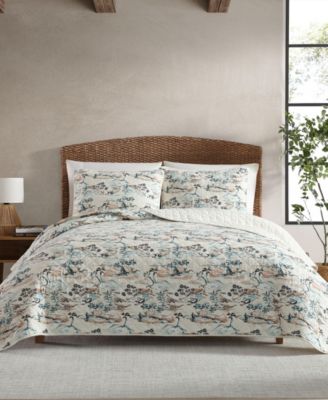 Eddie Bauer Alani Island Conversation Cotton Reversible 3-Pc. Quilt Set, King
