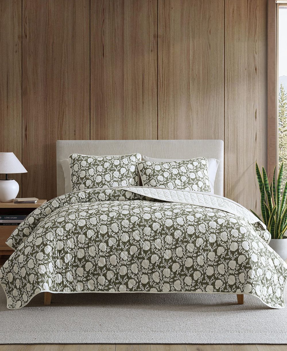 Eddie Bauer Garden Bloom хлопковый двусторонний комплект из 3 предметов для квилтинга, Full/Queen