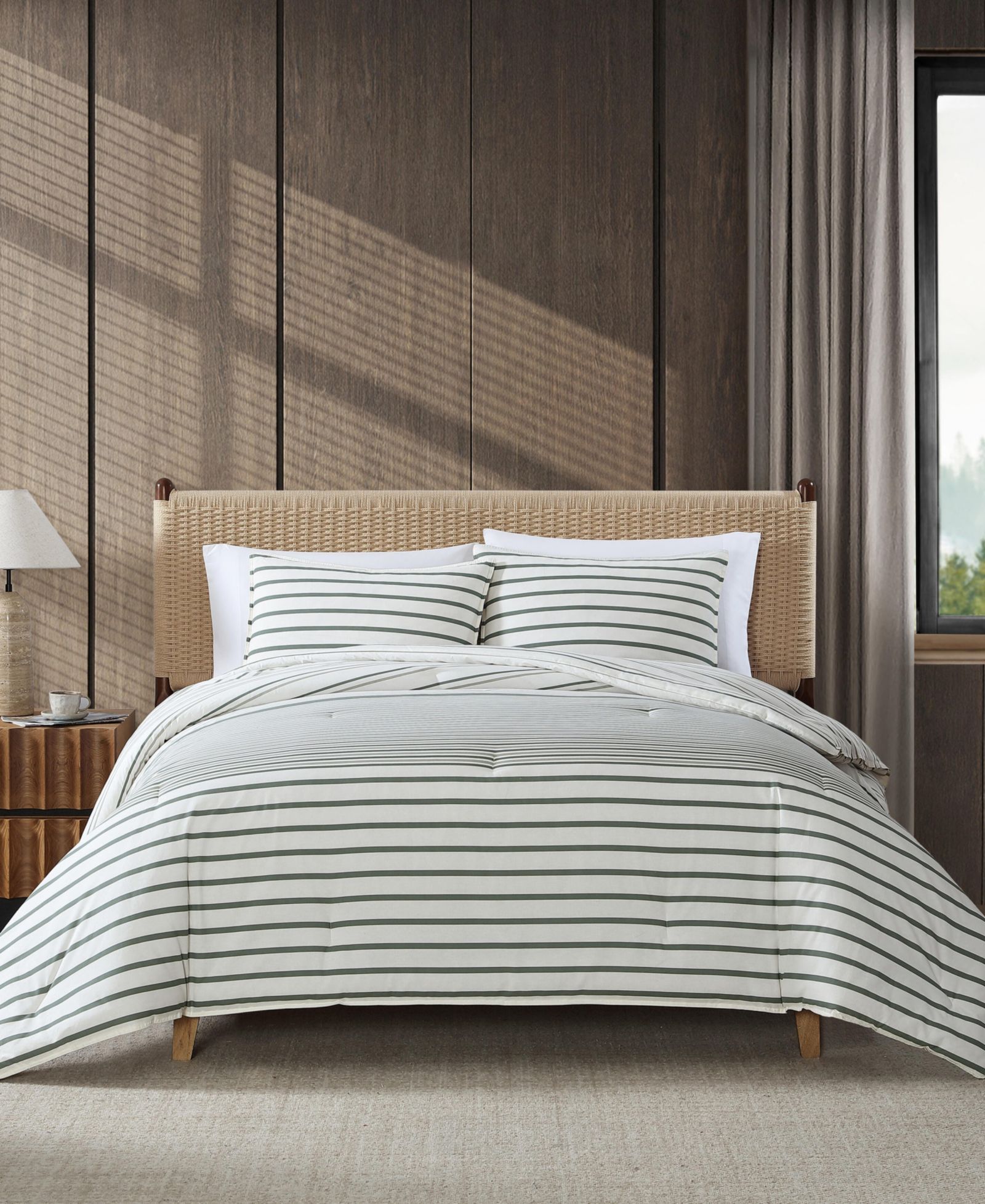 Eddie Bauer Cooper Stripe Cotton Reversible 3-Pc. Duvet Cover Set, King