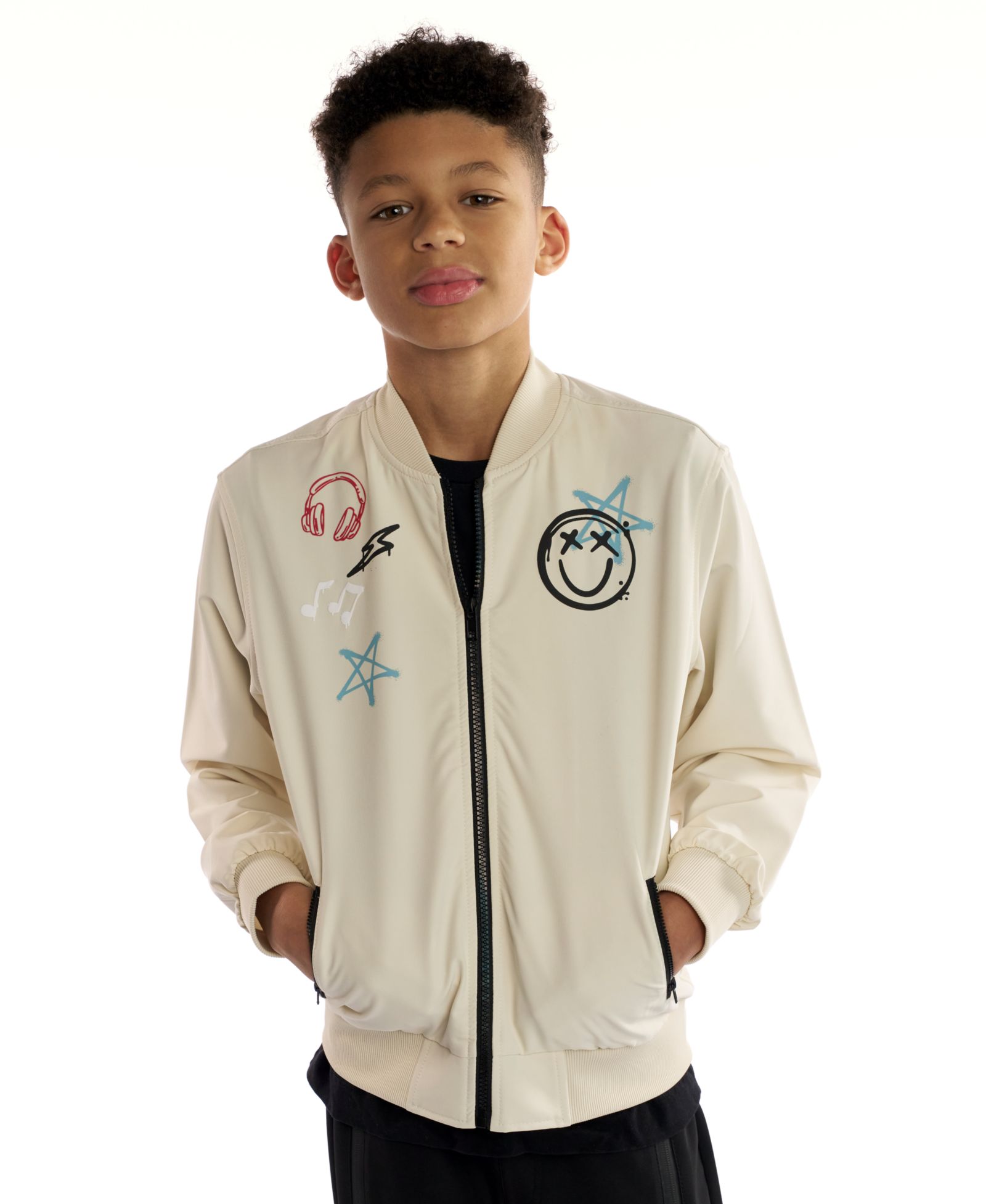 Sovereign Code Boys' 5-20 Pierce Graphic Varsity Bomber Jacket