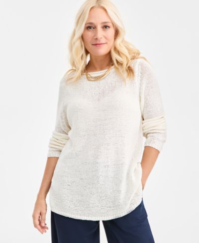 Style & Co Женский джемпер Petite Boat Neck из трикотажной пряжи