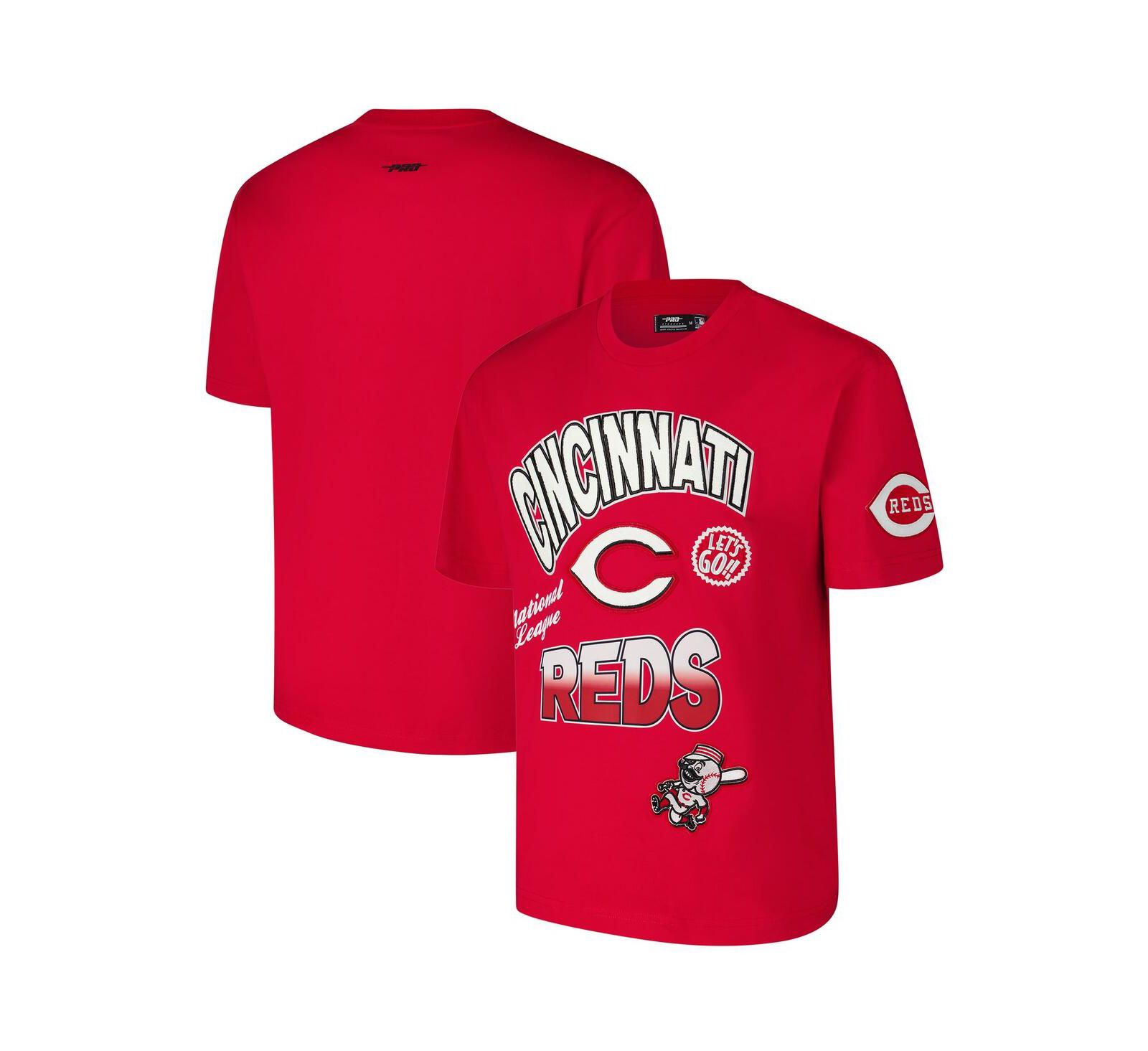 Pro Standard Men's Red Cincinnati Reds Turn It Up Dropped Shoulder T-Shirt