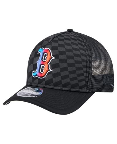 Мужская кепка New Era Black Boston Red Sox Gradient 9FORTY A-Frame M-Crown Trucker Adjustable Hat