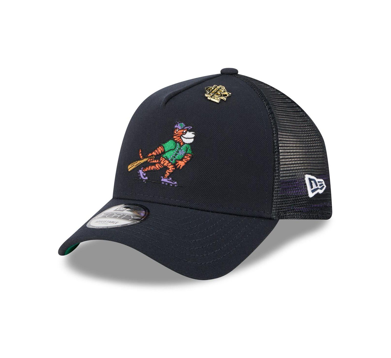 New Era Men's Navy Detroit Tigers 2025 Big League Chew A-Frame 9FORTY Adjustable Trucker Hat