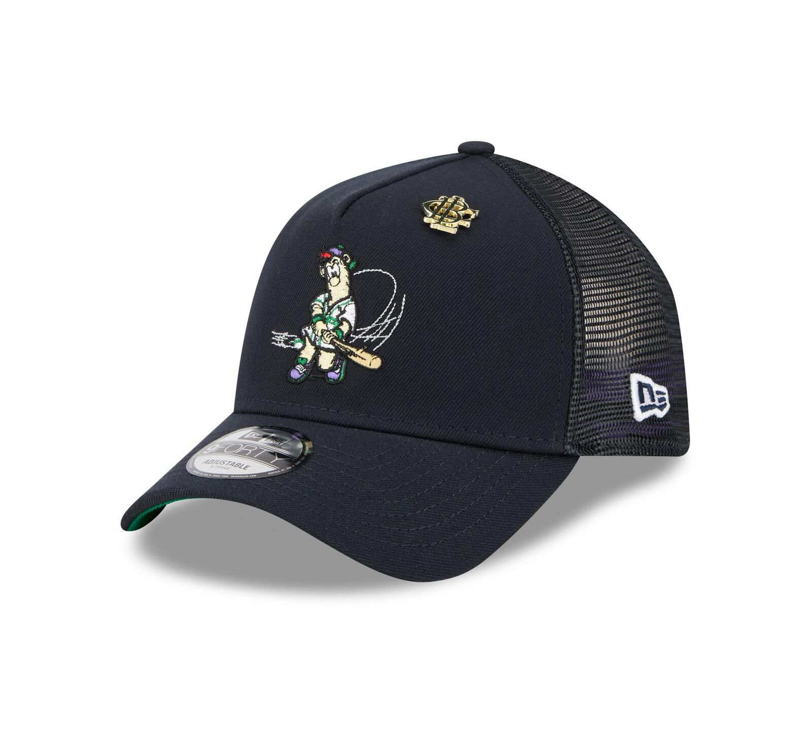 New Era Men's Navy Atlanta Braves 2025 Big League Chew A-Frame 9FORTY Adjustable Trucker Hat