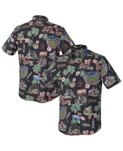 Мужская рубашка Reyn Spooner Black Houston Astros Scenic Tri-Blend Button-Down