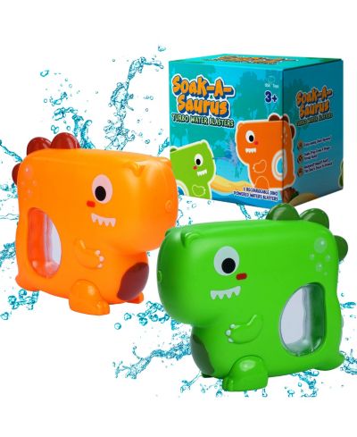 Usa Toyz Soak-A-Saurus Electric Rechargeable Water Blaster, Ages 3+, 2-Piece Set