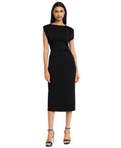 Donna Morgan Women's Boat-Neck Midi Sheath Dress