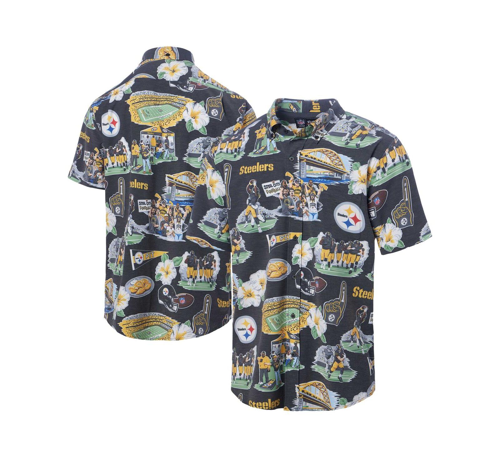 Мужская рубашка Reyn Spooner Black Pittsburgh Steelers Scenic Button-Down Shirt