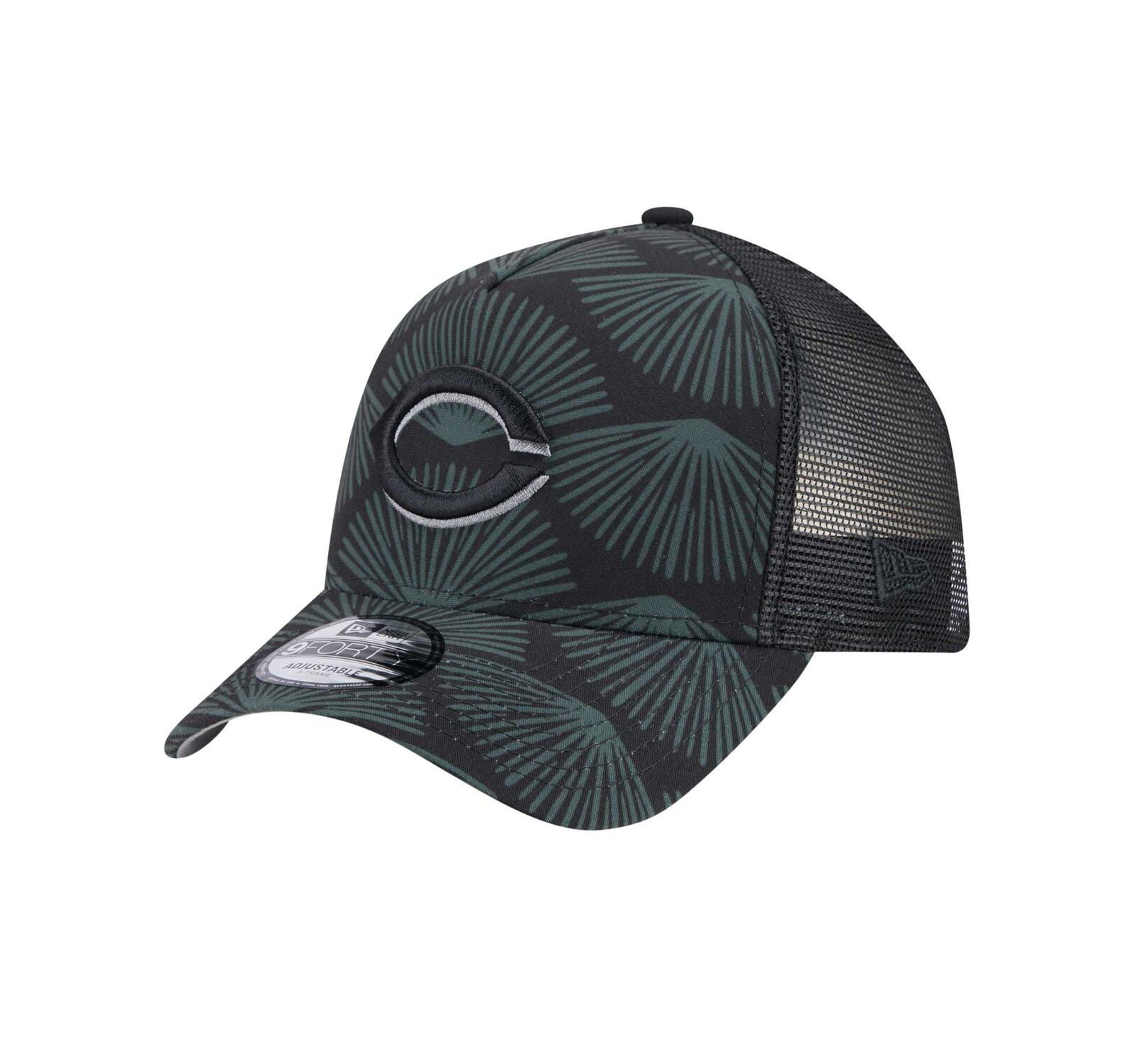 New Era Men's Black Cincinnati Reds 9FORTY A-Frame Trucker Adjustable Hat