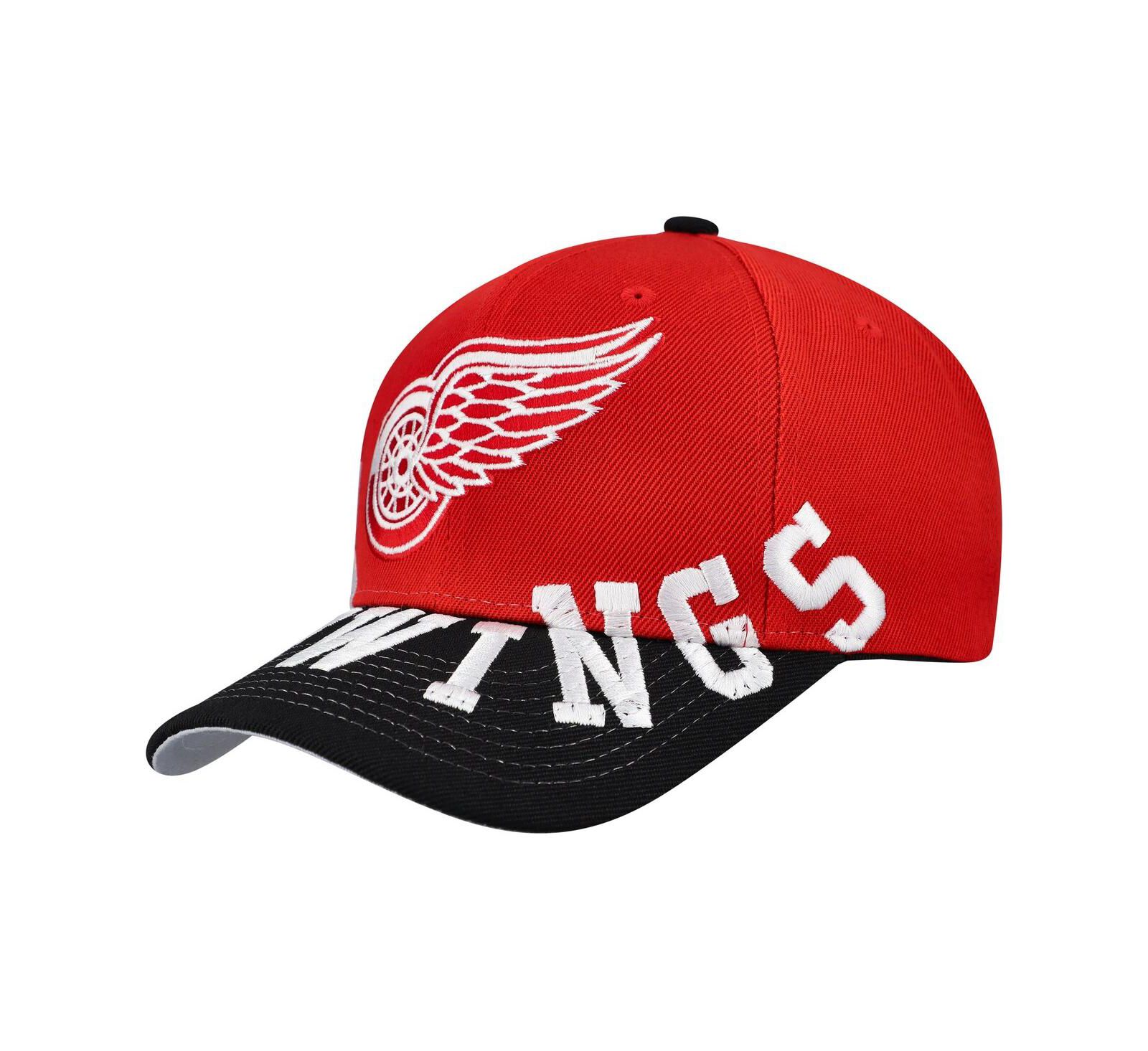 Кепка Mitchell & Ness Men's Red/Black Detroit Red Wings Under Arch Two-Tone Pro Crown Snapback Hat
