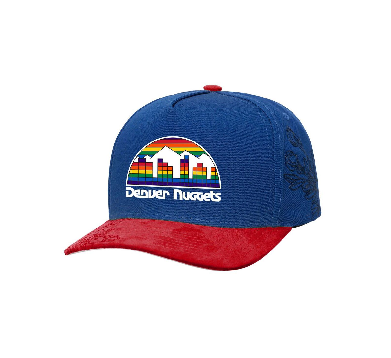 Мужская регулируемая кепка Mitchell & Ness Blue/Red Denver Nuggets May Flowers