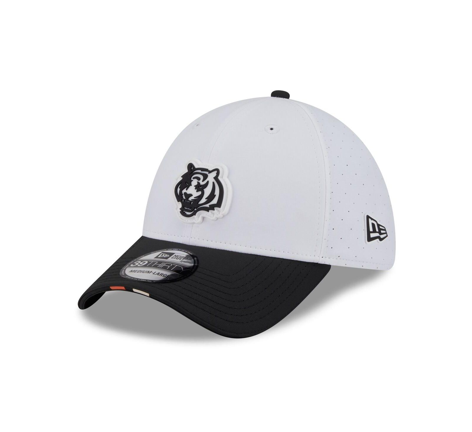 New Era Мужская кепка 39THIRTY Flex Cincinnati Bengals 2025 NFL Training Camp, белая/черная