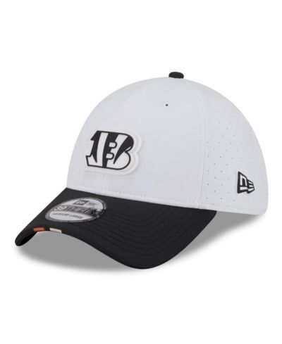New Era Men's White/Black Cincinnati Bengals 2025 NFL Training Camp 39THIRTY Flex Hat
