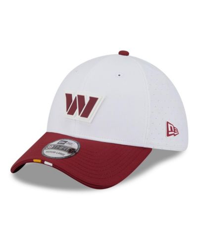 New Era Men's White/Burgundy Washington Commanders 2025 NFL Training Camp 39THIRTY Flex Hat